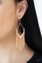 Load image into Gallery viewer, Unchained Fashion Gold Earrings Paparazzi Accessories