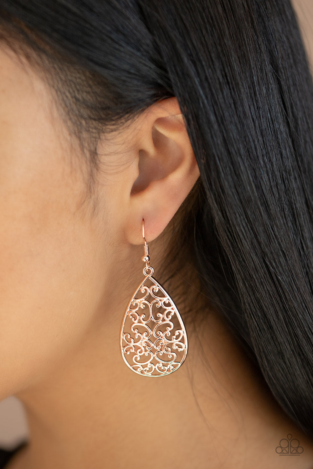 Divine Vine Rose Gold Earring Paparazzi Accessories