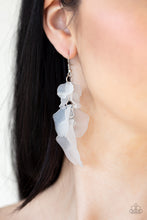 Load image into Gallery viewer, Fragile Florals White Earrings Paparazzi Accessories
