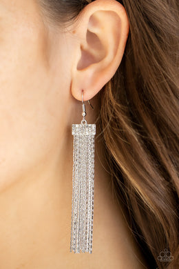 Twinkling Tapestry White Earrings Paparazzi Accessories