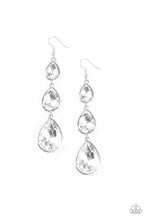 Load image into Gallery viewer, Metro Momentum White Rhinestone Earrings Paparazzi Accessories