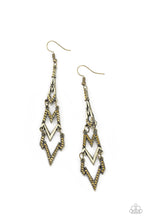 Load image into Gallery viewer, Electric Shimmer Brass Earrings Paparazzi Accessories