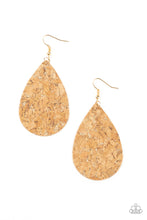 Load image into Gallery viewer, Cork It Over Gold Earring Paparazzi Accessories