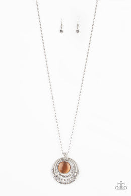 A Diamond A Day Orange Cat's Eye Necklace Paparazzi Accessories