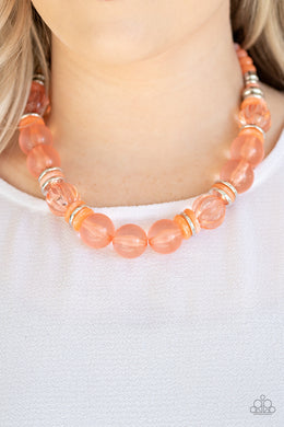 Bubbly Beauty Orange Necklace Paparazzi Accessories