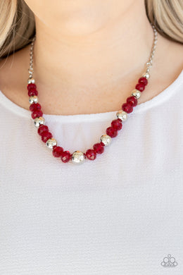 Jewel Jam Red Necklace Paparazzi Accessories