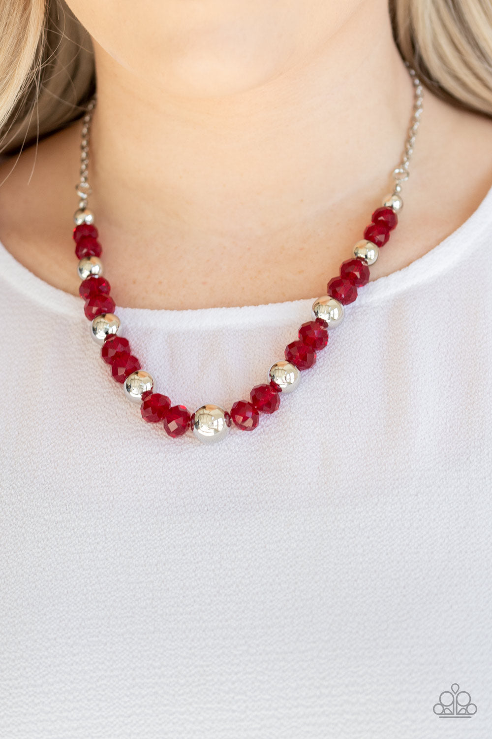 Jewel Jam Red Necklace Paparazzi Accessories