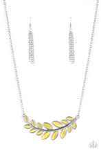 Load image into Gallery viewer, Frosted Foliage Yellow Cat&#39;s Eye Necklace Paparazzi Accessories