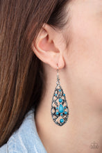 Load image into Gallery viewer, Fantastically Fanciful Blue Earrings Paparazzi Accessories
