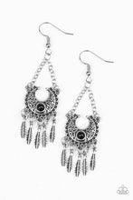 Load image into Gallery viewer, Fabulously Feathered Black Earrings Paparazzi Accessories