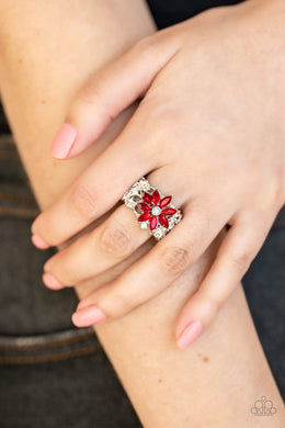 Brilliantly Blooming Red Ring Paparazzi Accessories