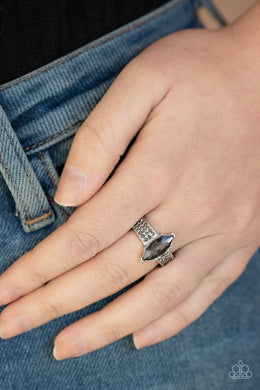 Icy Iridescence Silver Rhinestone Ring Paparazzi Accessories