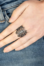Load image into Gallery viewer, Wouldn&#39;t Hurt A Butterfly Black Gunmetal Ring Paparazzi Accessories