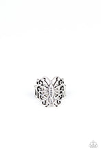 Load image into Gallery viewer, Wouldn&#39;t Hurt A Butterfly Silver Ring Paparazzi Accessories