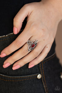 cat's eye,Dainty Back,Skinny Back,Wide Back,DEW Your Thing - Red Cat's Eye Ring
