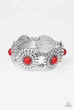 Load image into Gallery viewer, Bountiful Blossoms Red Stretchy Bracelet Paparazzi Accessories