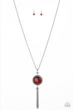Load image into Gallery viewer, Serene Serendipity Red Cat&#39;s Eye Necklace Paparazzi Accessories