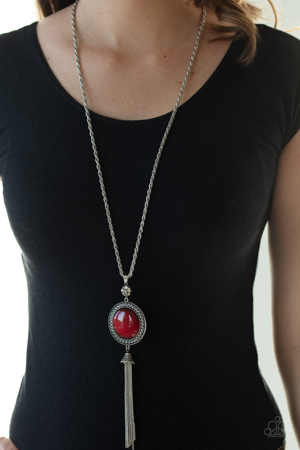 Serene Serendipity Red Cat's Eye Necklace Paparazzi Accessories