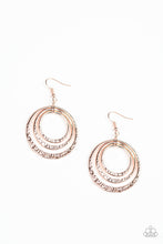 Load image into Gallery viewer, Metallic Ruffle Rose Gold Earring Paparazzi Accessories