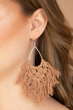Load image into Gallery viewer, Oh Macrame, Oh My Brown Earrings Paparazzi Accessories