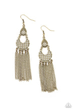 Load image into Gallery viewer, Insane Chain Brass Earrings Paparazzi Accessories