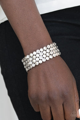 Scattered Starlight White Bracelet Paparazzi Accessories