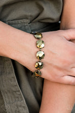 Load image into Gallery viewer, Fabulously Flashy Brass Rhinestone Bracelet Paparazzi Accessories