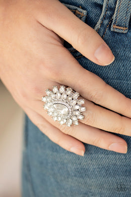 Whos Counting? White Rhinestone Ring Paparazzi Accessories