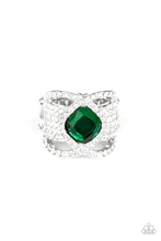 Load image into Gallery viewer, Triple Crown Twinkle Green Ring Paparazzi Accessories