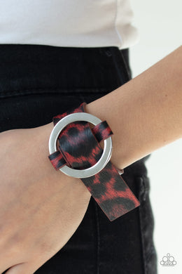 Jungle Cat Couture Red Cheetah Bracelet Paparazzi Accessories