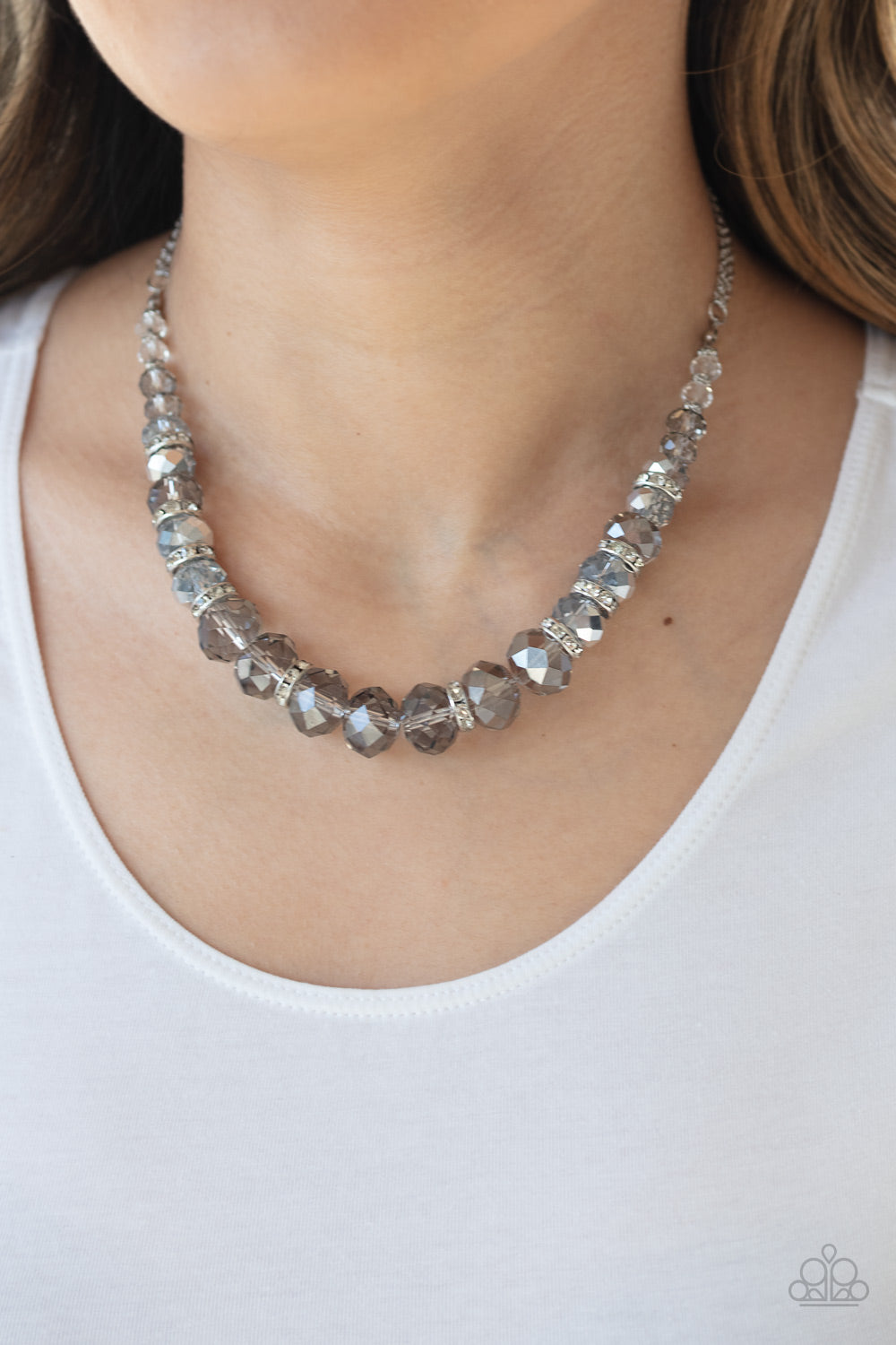 Distracted By Dazzle Silver Necklace Paparazzi Accessories