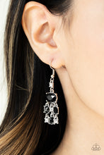 Load image into Gallery viewer, Demurely Divine Black Rhinestone Earrings Paparazzi Accessories