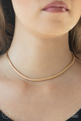 Flat Out Fierce - Gold Choker Necklace Paparazzi Accessories