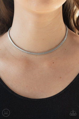 Flat Out Fierce - Silver Choker Necklace Paparazzi Accessories