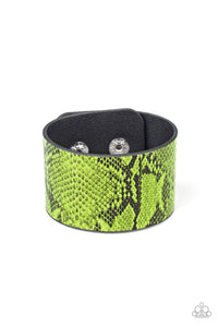 green,snakeskin,snap,urban,wrap,Its A Jungle Out There Green Bracelet