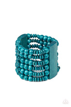 Load image into Gallery viewer, Dont Stop BELIZE-ing Blue Wooden Stretchy Bracelet Paparazzi Accessories