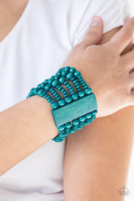 Load image into Gallery viewer, Dont Stop BELIZE-ing Blue Wooden Stretchy Bracelet Paparazzi Accessories