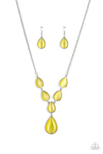 Load image into Gallery viewer, Dewy Decadence Yellow Cat&#39;s Eye Necklace Paparazzi Accessories