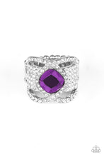 Load image into Gallery viewer, Triple Crown Twinkle Purple Rhinestone Ring Paparazzi Accessories