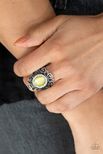 Load image into Gallery viewer, Dashingly Dewy Yellow Cat&#39;s Eye Ring Paparazzi Accessories