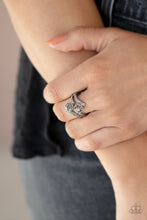 Load image into Gallery viewer, Over The Top Glamour Silver Ring Paparazzi Accessories