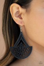 Load image into Gallery viewer, Tiki Sunrise Black Wooden Earrings Paparazzi Accessories