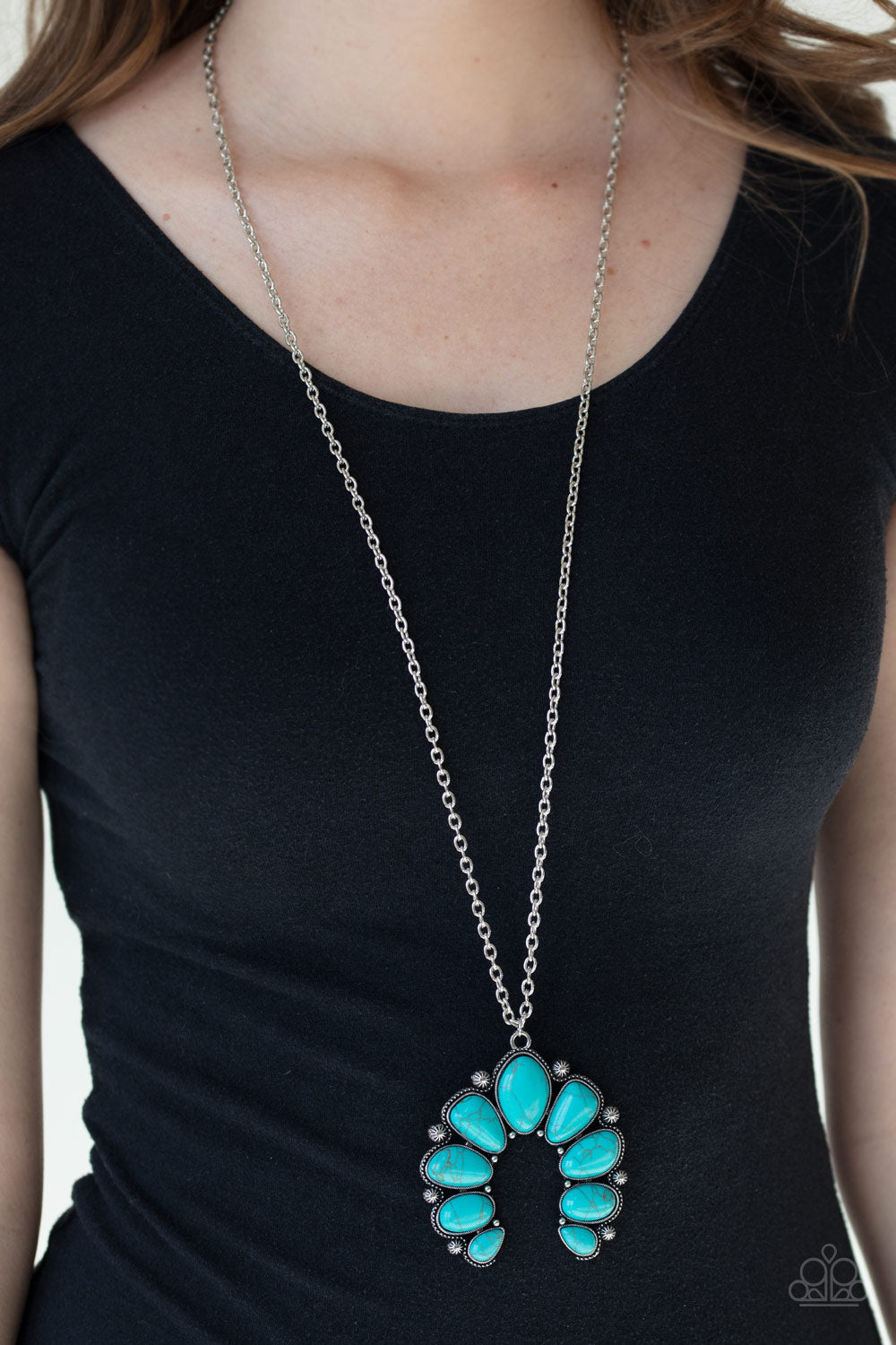 Stone Monument Blue Stone Necklace Paparazzi Accessories