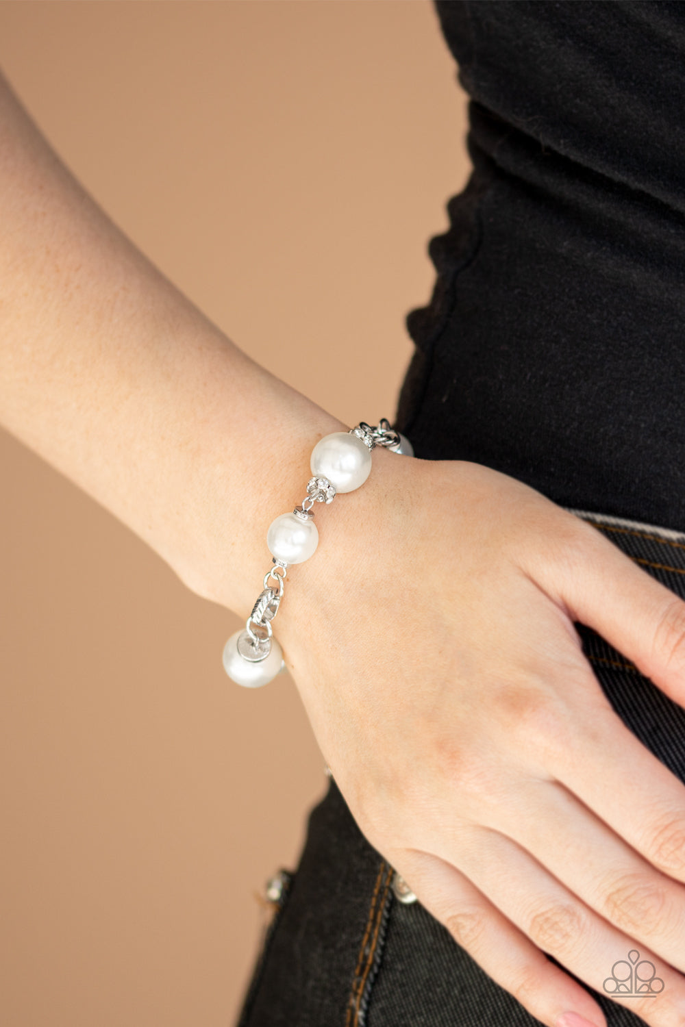 Boardroom Baller - White Pearl Bracelet Paparazzi Accessories