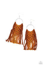 Load image into Gallery viewer, Macrame Rainbow Brown Earrings Paparazzi Accessories