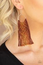 Load image into Gallery viewer, Macrame Rainbow Brown Earrings Paparazzi Accessories