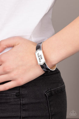 Born To Be Wild Silver Leather Bracelet Paparazzi Accessories
