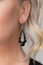 Load image into Gallery viewer, Here Glows Nothing Black Rhinestone Earring Paparazzi Accessories