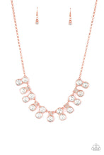 Load image into Gallery viewer, Top Dollar Twinkle Copper Rhinestone Necklace Paparazzi Accessories