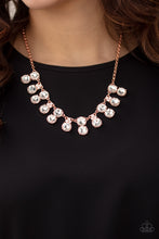 Load image into Gallery viewer, Top Dollar Twinkle Copper Rhinestone Necklace Paparazzi Accessories